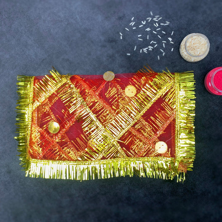 Set of 12 elegant frill Mata ki Chunaris measuring 24x9 inches for pooja and idol decoration. India’s Largest Pooja Accessories Brand – www.satvikworld.com