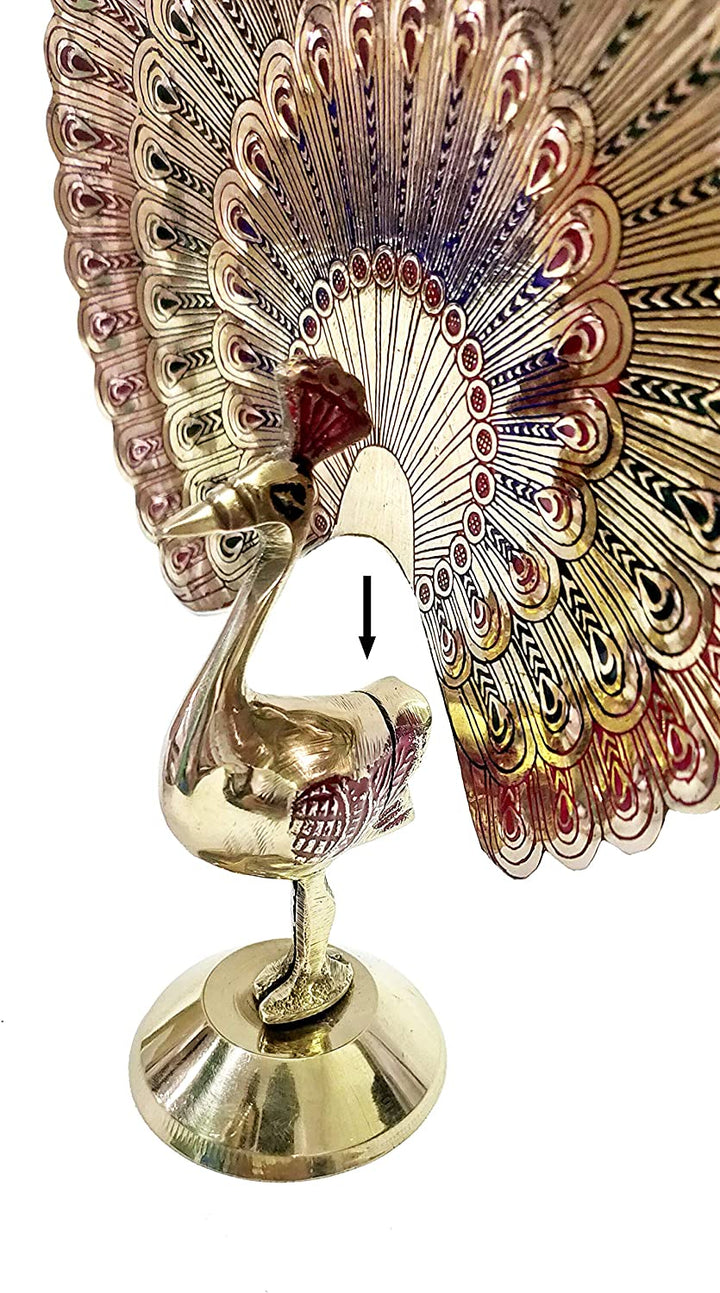 Elegant Brass Peacock Statue Puja Store Online Pooja Items Online Puja Samagri Pooja Store near me www.satvikworld.com