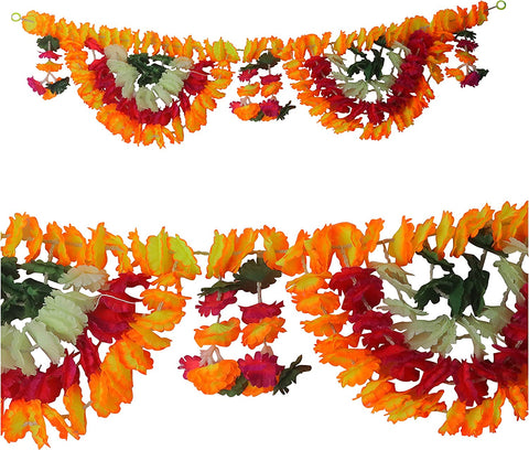 Artificial Flower Bandarwal Toran Design-9 for door decoration featuring colorful artificial flowers and traditional design. India’s Largest Pooja Accessories Brand – www.satvikworld.com