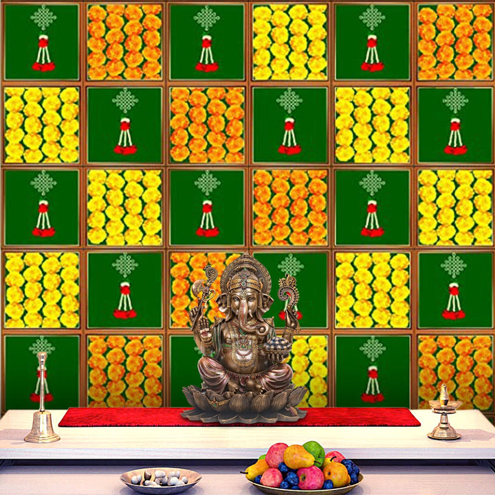 Beautiful Printed Flower Design Backdrop Cloth for Pooja Decoration – Vibrant and elegant floral printed fabric for festive and spiritual setups. India’s Largest Pooja Accessories Brand – www.satvikworld.com