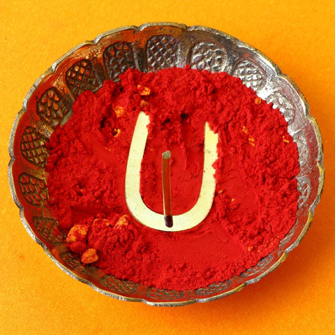 Brass U Shape Tilak Stamp Deity Ornament