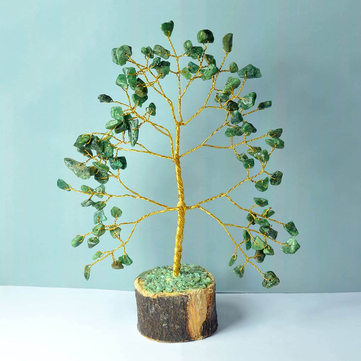 Green Aventurine Crystal Tree with 100 beads for luck, prosperity, and positive energy decor India’s Largest Pooja Accessories Brand – www.satvikworld.com