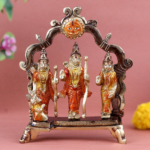 Beauteous Brass Ram Darbar Idol – Exquisite Brass Statue Depicting Lord Ram, Sita, Lakshman, and Hanuman in a Divine Gathering, Symbolizing Righteousness, Devotion, and Blessings, Perfect for Temple, Home Decor, and Spiritual Worship, Handcrafted with Intricate Detailing for a Sacred Touch, Ideal for Puja and Mandir Decoration, Buy Brass Ram Darbar Idol Online, Affordable God Statue Prices | India’s Largest Pooja Accessories Brand – www.satvikworld.com