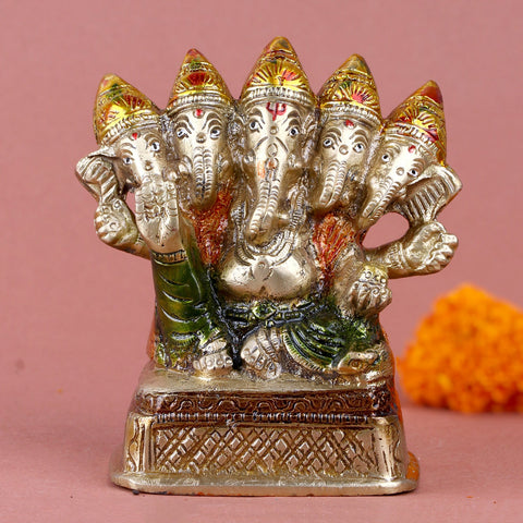 Brass Panchmukhi Ganesh Statue – Unique and Divine Brass Idol of Lord Ganesha with Five Faces, Symbolizing Wisdom, Prosperity, and Protection from All Directions, Perfect for Temple, Home Decor, and Spiritual Worship, Handcrafted with Intricate Detailing for a Sacred Aura, Ideal for Puja and Mandir Decoration, Buy Panchmukhi Ganesh Statue Online, Affordable God Statue Prices | India’s Largest Pooja Accessories Brand – www.satvikworld.com