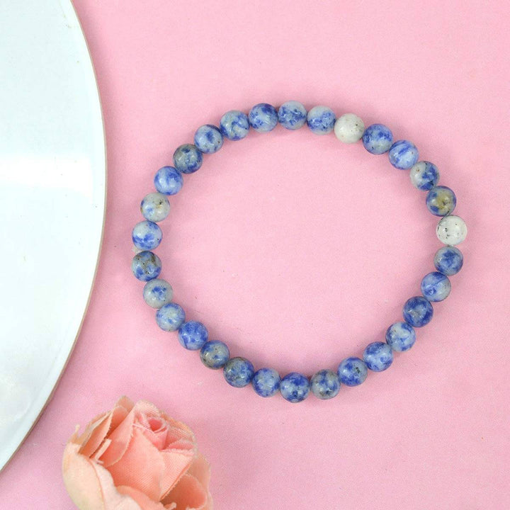 Authentic Sodalite Crystal Bracelet for Reiki Healing – 6 MM Beads for Inner Peace, Clarity, and Emotional Balance. India’s Largest Pooja Accessories Brand – www.satvikworld.com