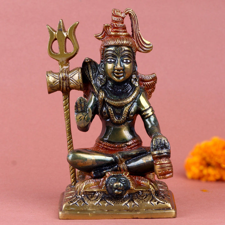 Brass Shiv Idol – Divine Statue of Lord Shiva, Symbolizing Strength, Meditation, and Divine Protection. Handcrafted with Intricate Detailing, Perfect for Temple, Home Decor, and Spiritual Worship. Ideal for Puja, Mandir Decoration, and Bringing Spiritual Peace and Blessings to Your Space | India’s Largest Pooja Accessories Brand – www.satvikworld.com