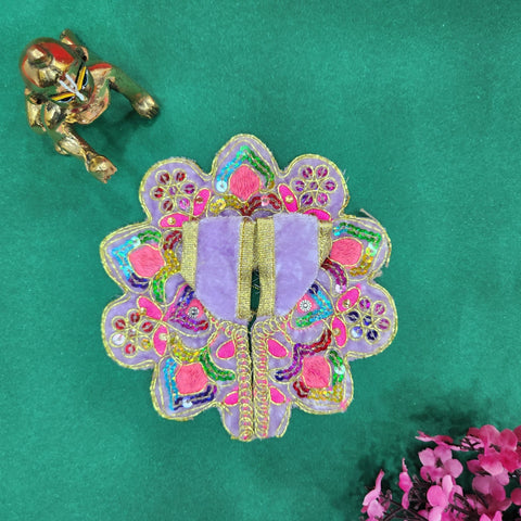 Charming Laddu Gopal dress no.1 with vibrant colors and embroidery for pooja and Janmashtami. India’s Largest Pooja Accessories Brand – www.satvikworld.com