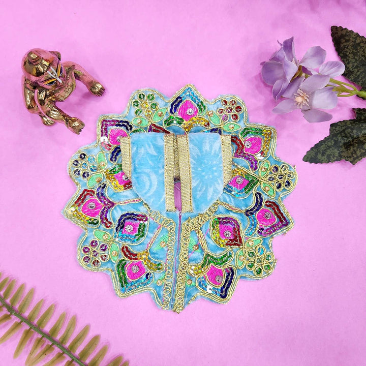 Graceful pink Laddu Gopal dress no.2 design 2 with delicate embroidery for Janmashtami and pooja. India’s Largest Pooja Accessories Brand – www.satvikworld.com

