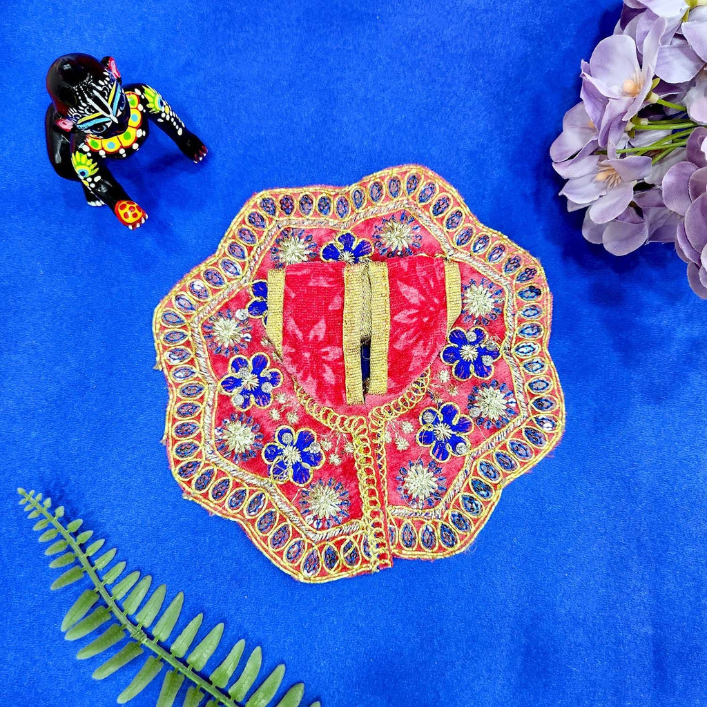 Charming red Laddu Gopal dress no.2 with fine embroidery for Janmashtami and pooja. India’s Largest Pooja Accessories Brand – www.satvikworld.com