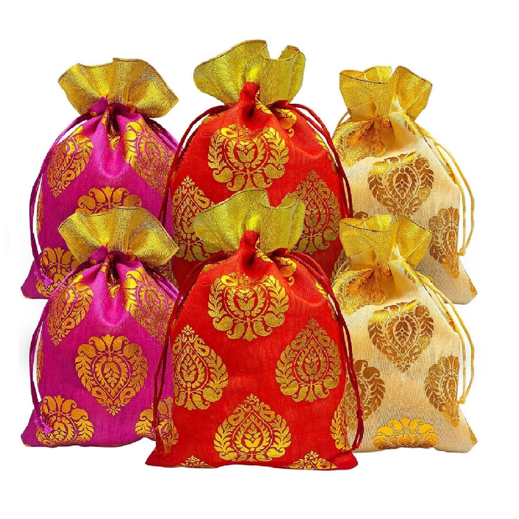 Handmade Designer Potli Dry Fruit Favour Pouches Puja Store Online Pooja Items Online Puja Samagri Pooja Store near me www.satvikstore.in