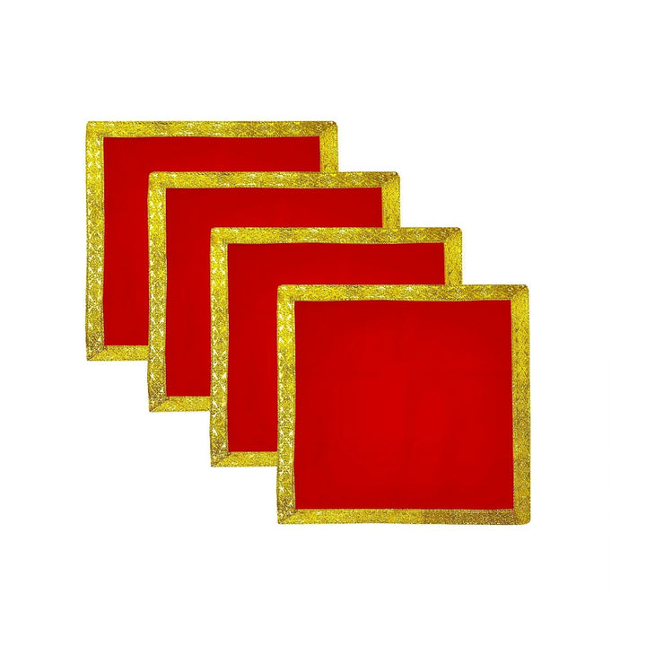 Majestic velvet Puja Aasan set of 4 (28 x 28 inch) for pooja rituals and decor. India’s Largest Pooja Accessories Brand – www.satvikworld.com

