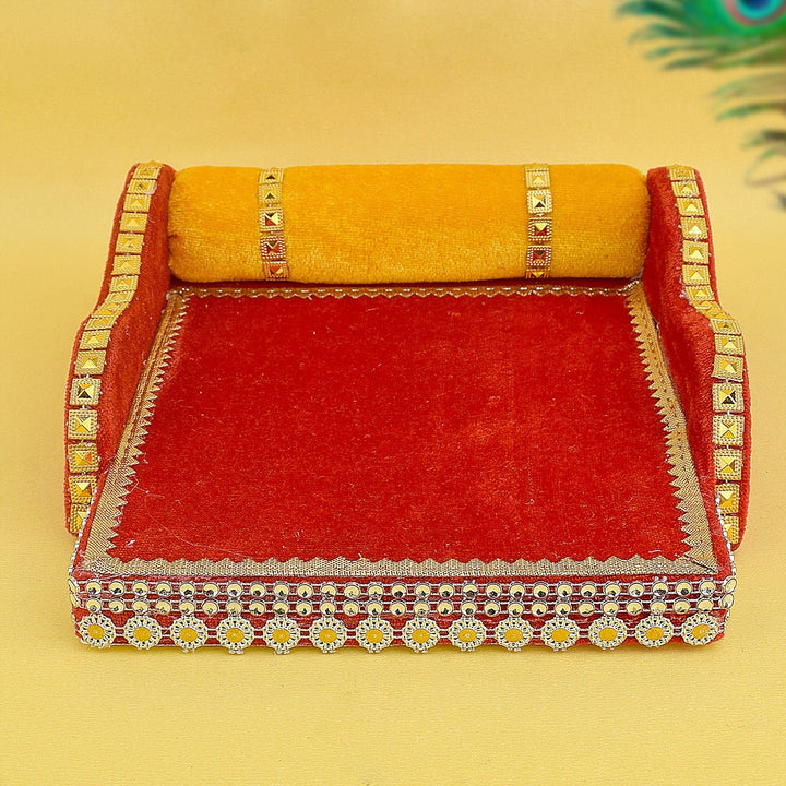 Velvet Treasures – Small Cherished Bed for Laddu Gopal – India’s Largest Pooja Accessories Brand – www.satvikworld.com